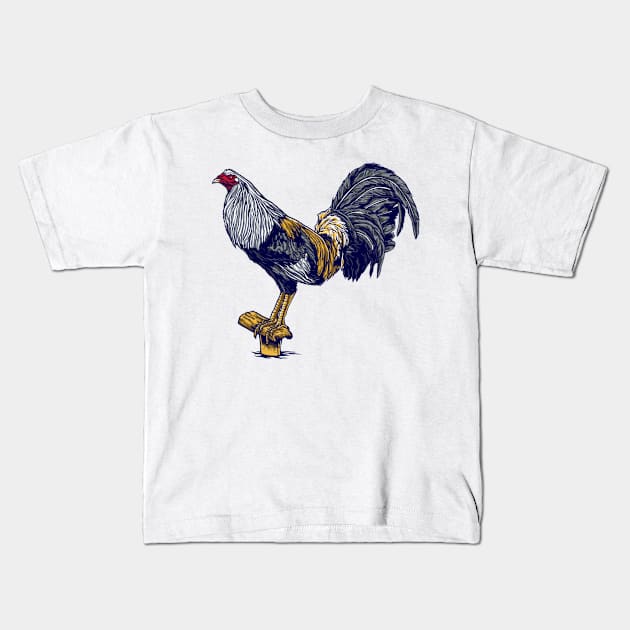 Rooster Fowl Kids T-Shirt by BK55